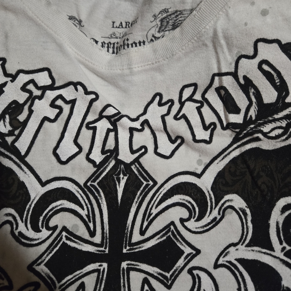Affliction Black and White Short Sleeve Tee
